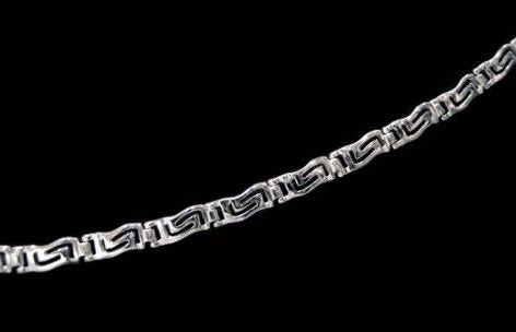 Sterling Silber 925 Altgriechisch Eternity Key Mäander Wellenmuster Feines Armband, Alle Größen, 16-17-18-19-20-21-22 cm, Griechische Armband