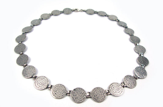 Phaistos Disc Silver Necklace