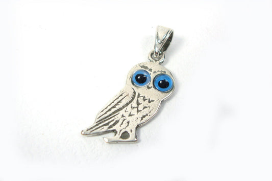 Silver Greek Owl and Evil Eye