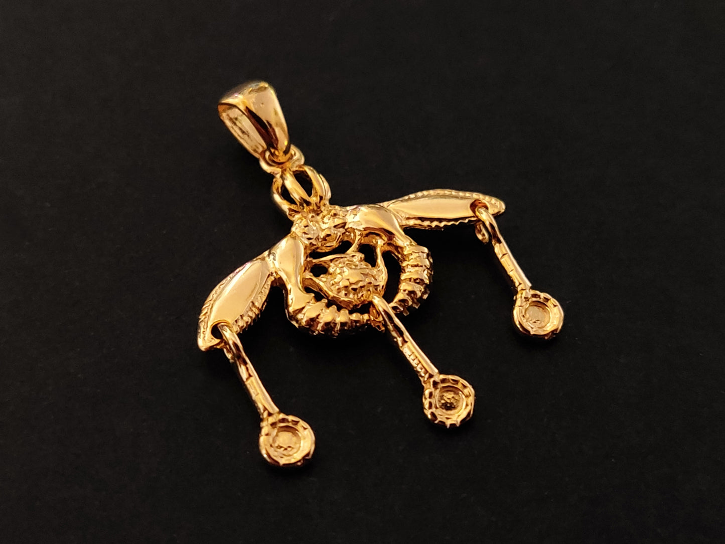 Greek Bees Silver Gold Plated Pendant 25mm