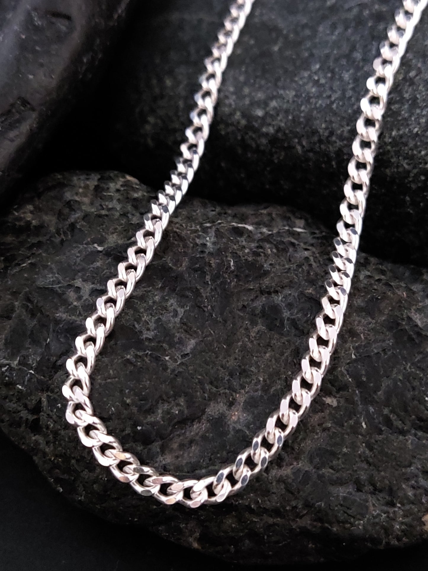 Silver Chain 3mm Curb Gourmet Anklet Bracelet