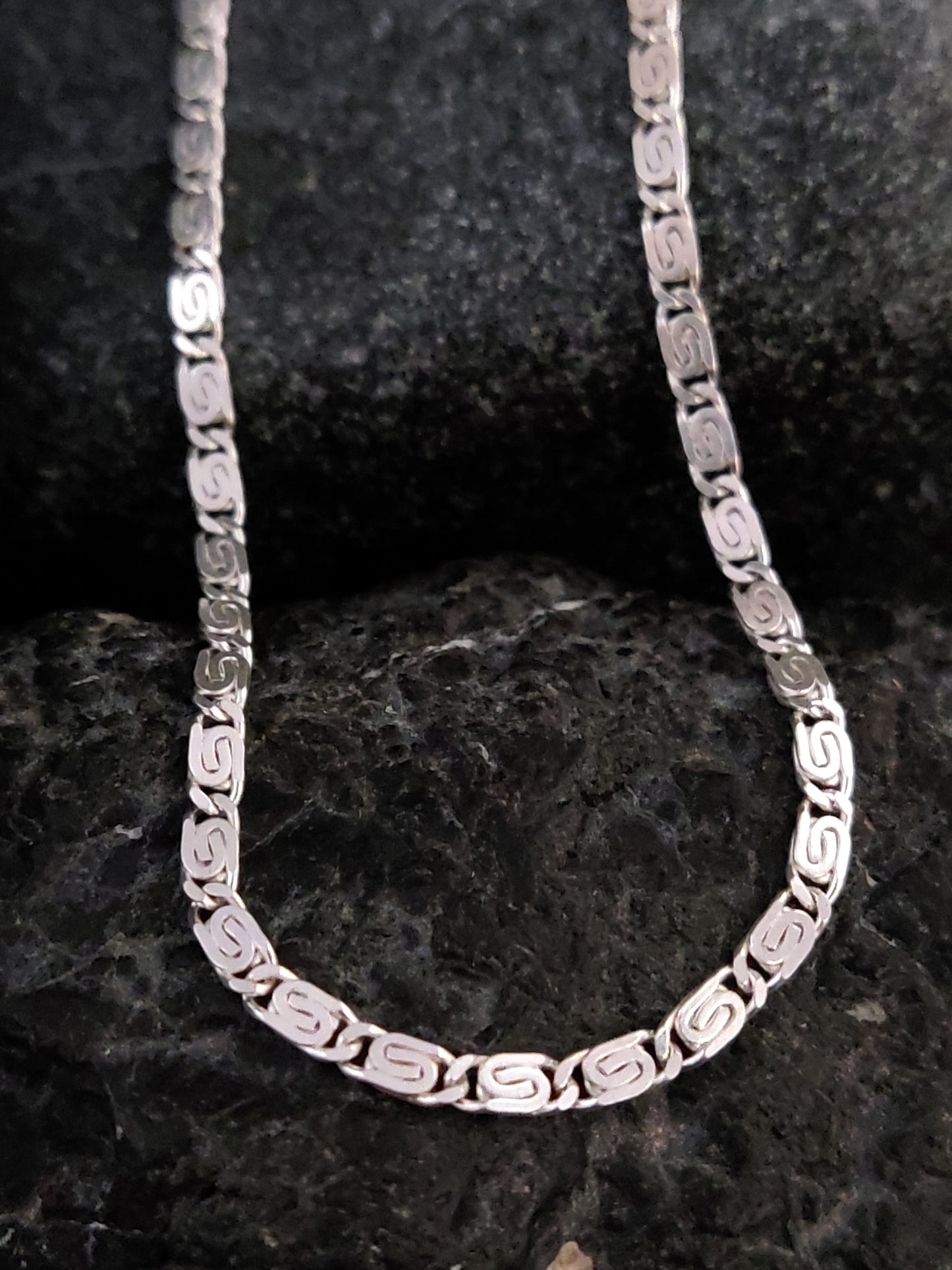 Silver Greek Chain 2mm Meander Anklet Bracelet